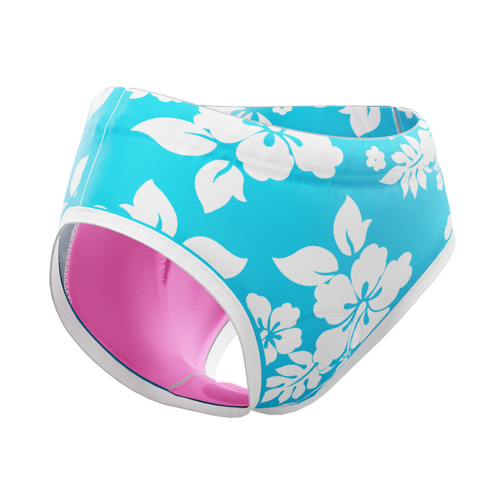 Women's Hawaiian Aloha Floral Gel Padded Cycling Underwear-Briefs