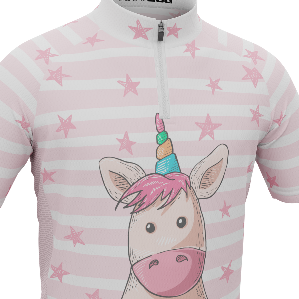Kid's Pondering Unicorn Short Sleeve Cycling Jersey