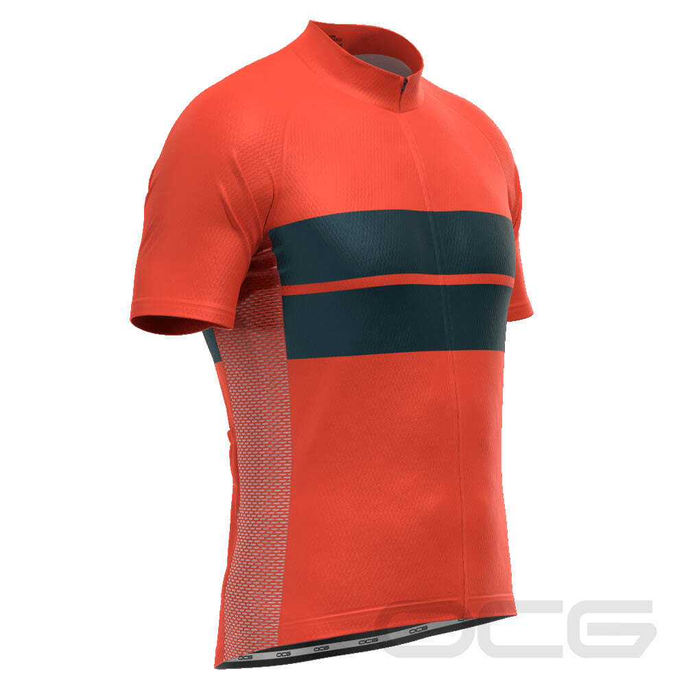 Men's Retro Two-Stripe Short Sleeve Cycling Jersey