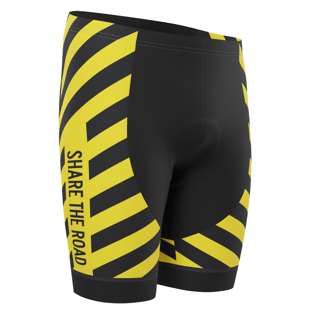 Men's Caution Share The Road Gel Padded Cycling Shorts