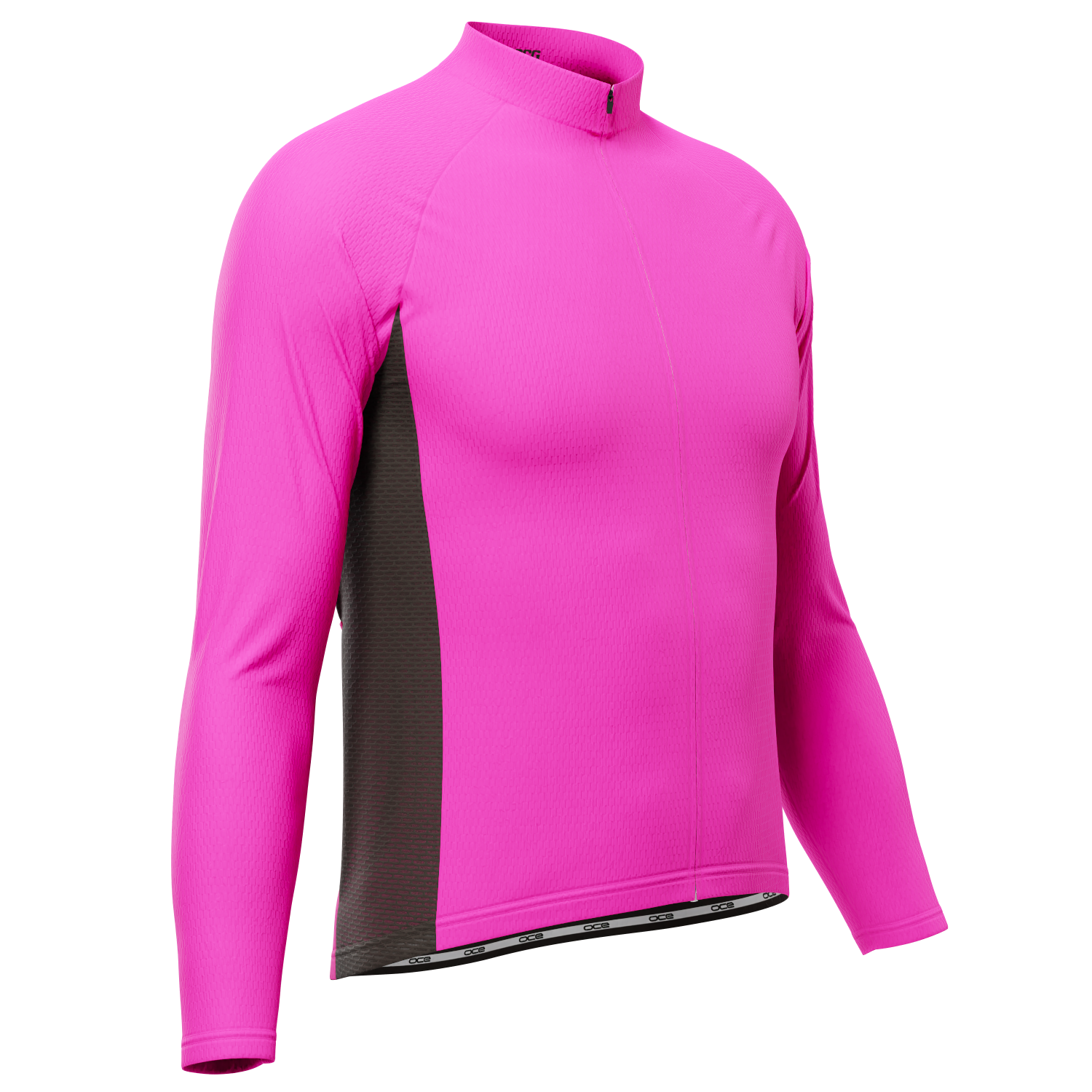 Men's High Viz With Black Accent Long Sleeve Cycling Jersey