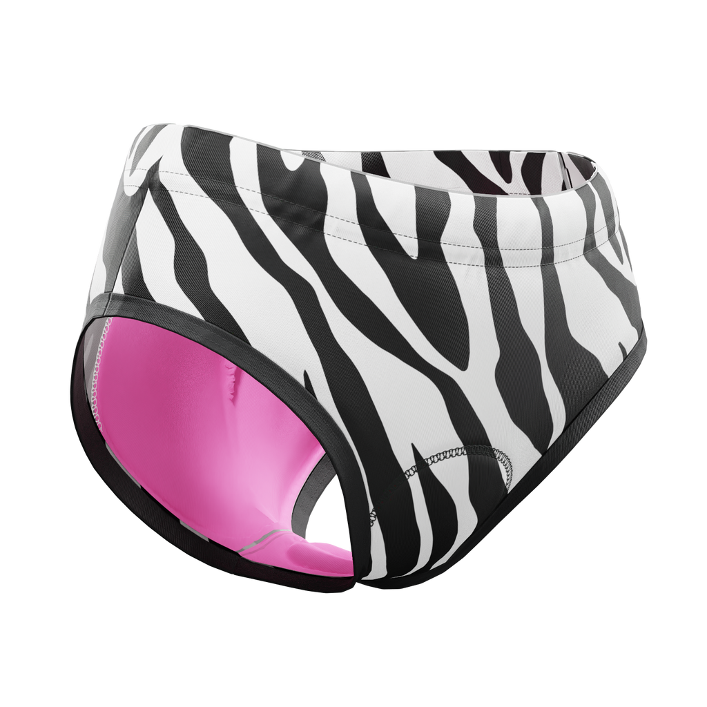 Women's Zebra Gel Padded Cycling Underwear-Briefs