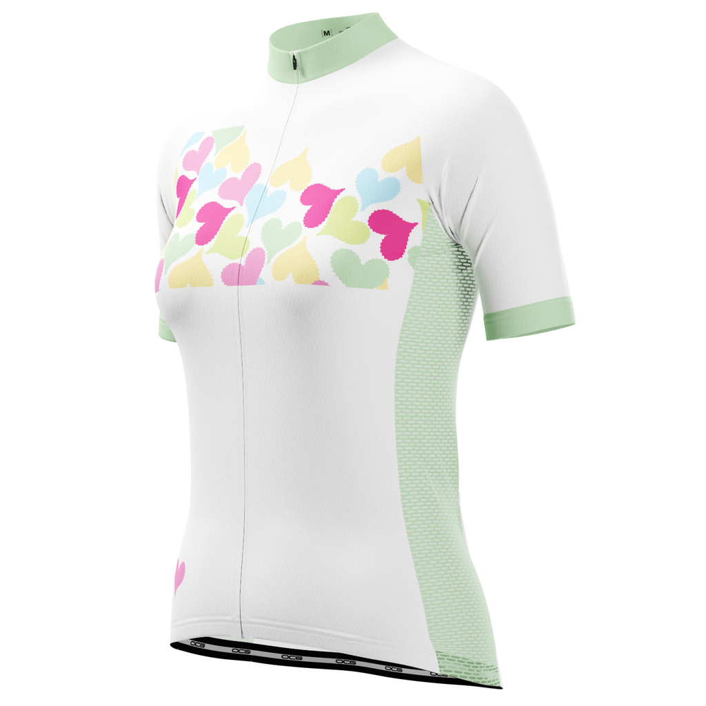 Women's Love Hearts Short Sleeve Cycling Jersey