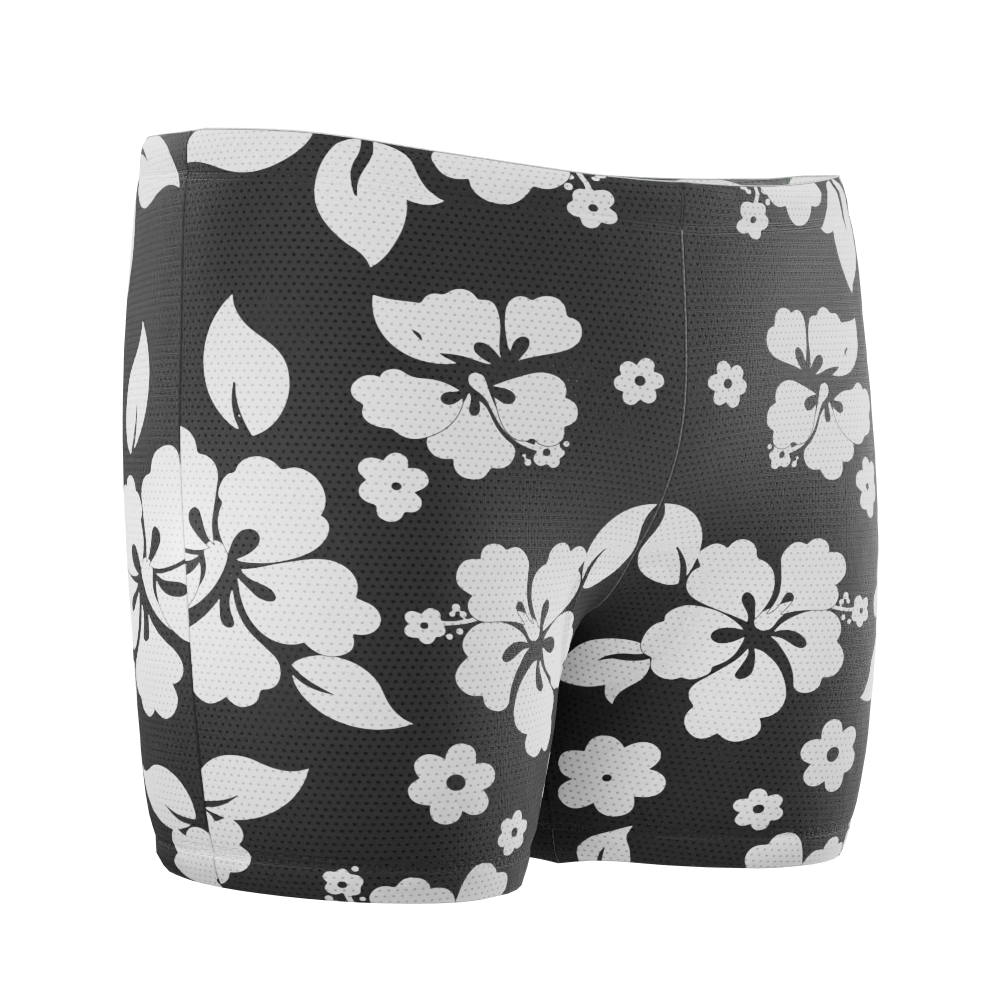 Men's Hawaiian Aloha Floral Gel Padded Cycling Underwear-Shorts