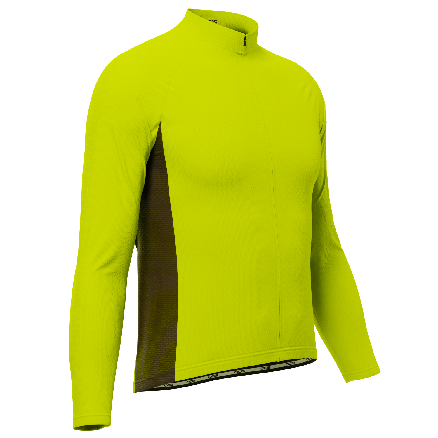 Men's High Viz With Black Accent Long Sleeve Cycling Jersey