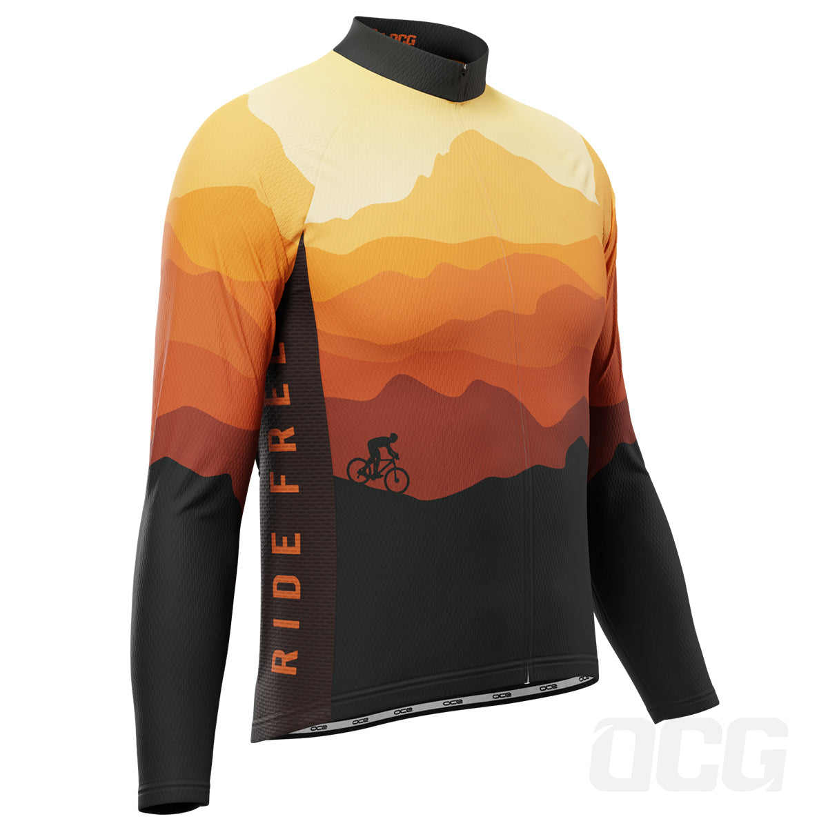 Men's Ride Free Sunset Long Sleeve Cycling Jersey