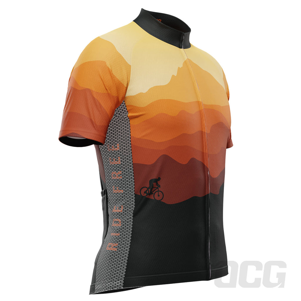 Men's Ride Free Sunset Short Sleeve Cycling Jersey