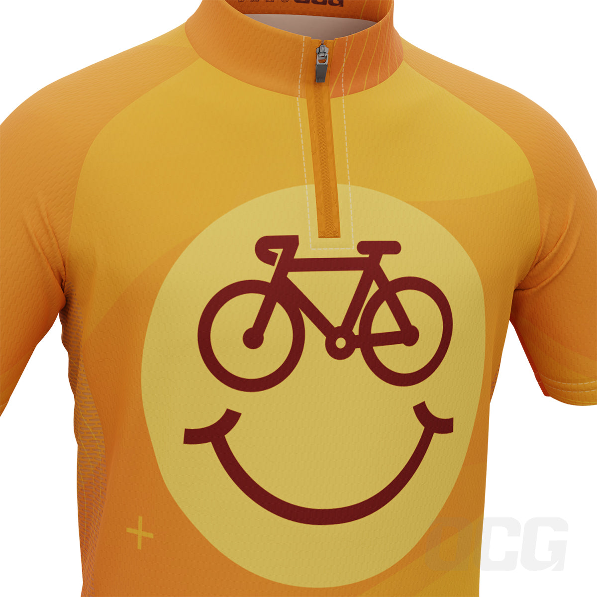 Kid's Cycling is Happiness Emoji Short Sleeve Cycling Jersey