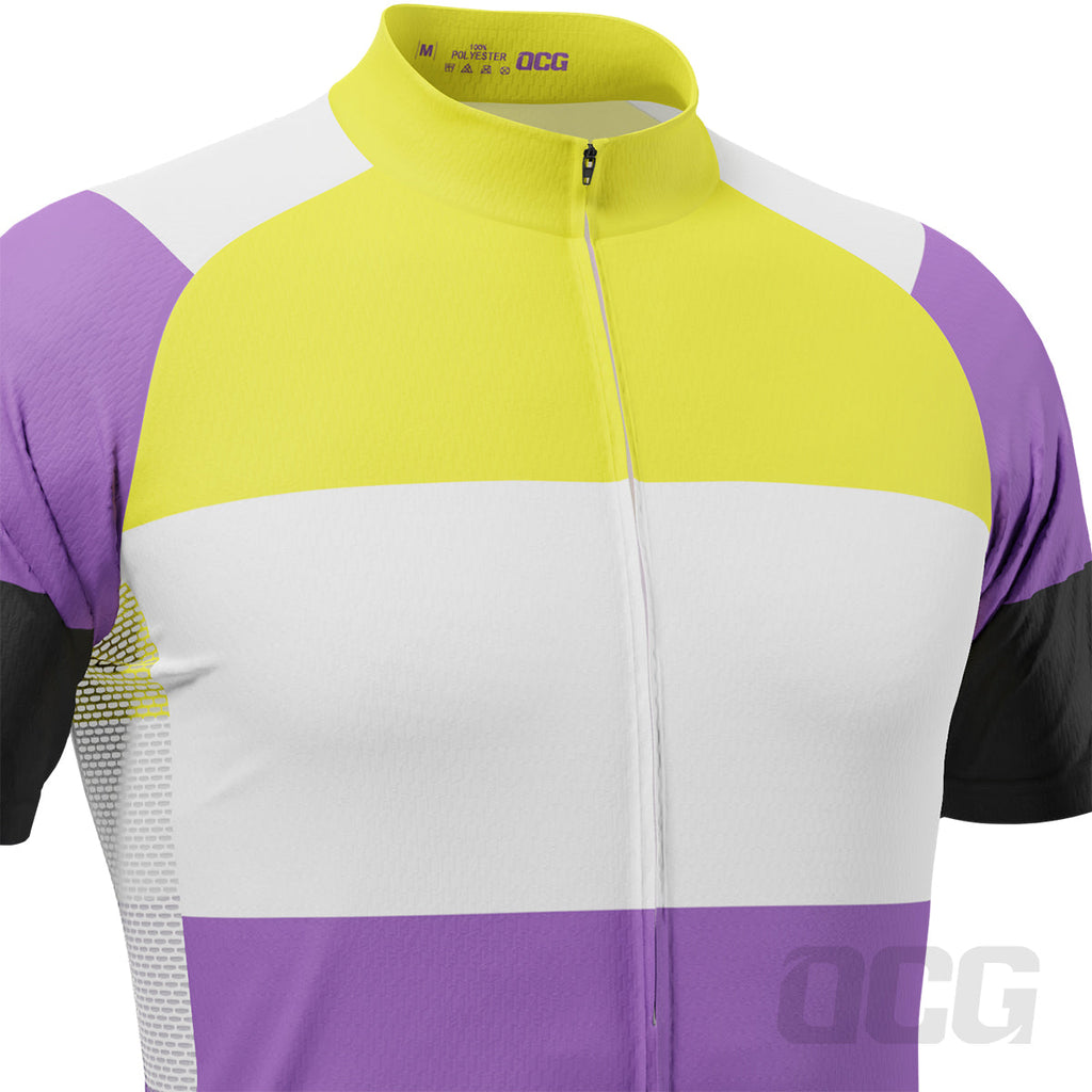 Men's LGBT Non-Binary Pride Short Sleeve Cycling Jersey