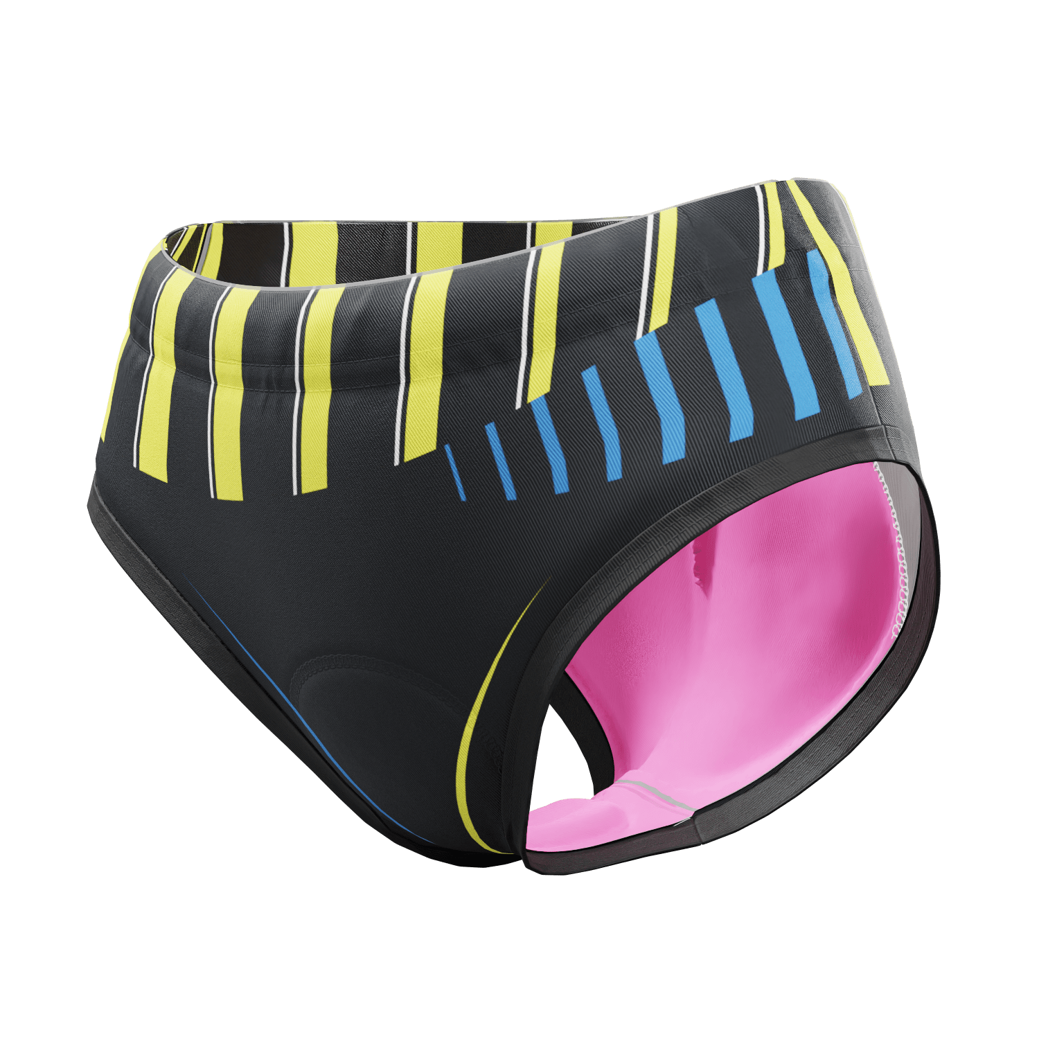 Women's Neon Stripes Gel Padded Cycling Underwear-Briefs