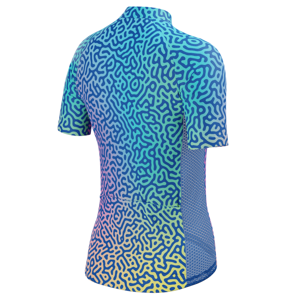 Women's Holographic Organic Lines Short Sleeve Cycling Jersey