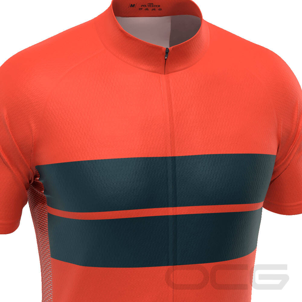 Men's Retro Two-Stripe Short Sleeve Cycling Jersey