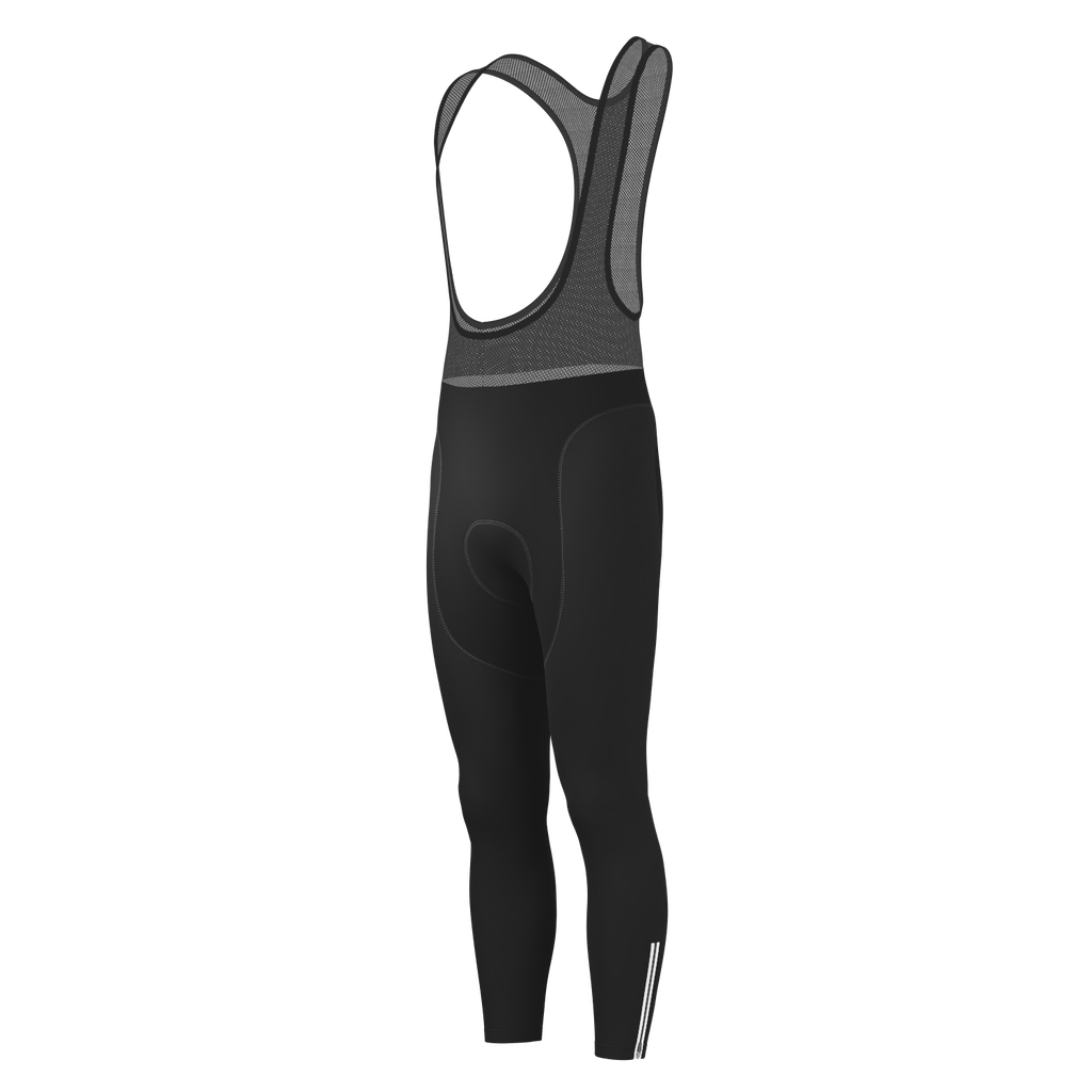 Men's Plain Black Gel Padded Cycling Bib-Tights