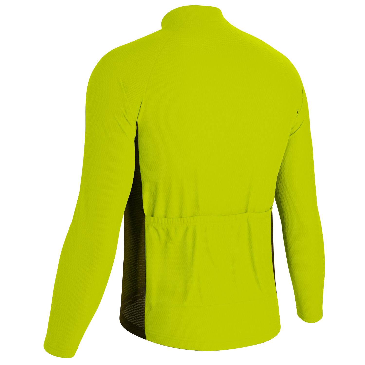 Men's High Viz With Black Accent Long Sleeve Cycling Jersey