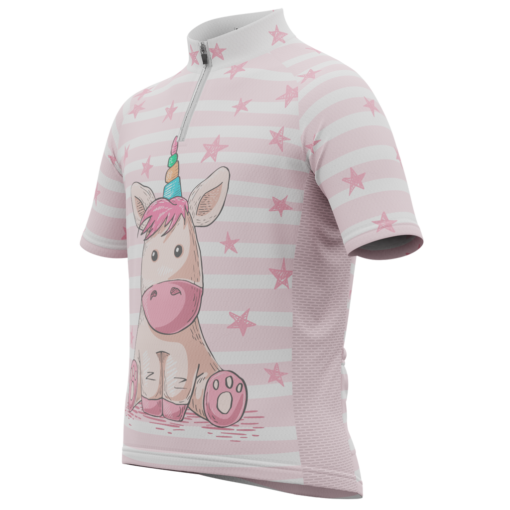 Kid's Pondering Unicorn Short Sleeve Cycling Jersey