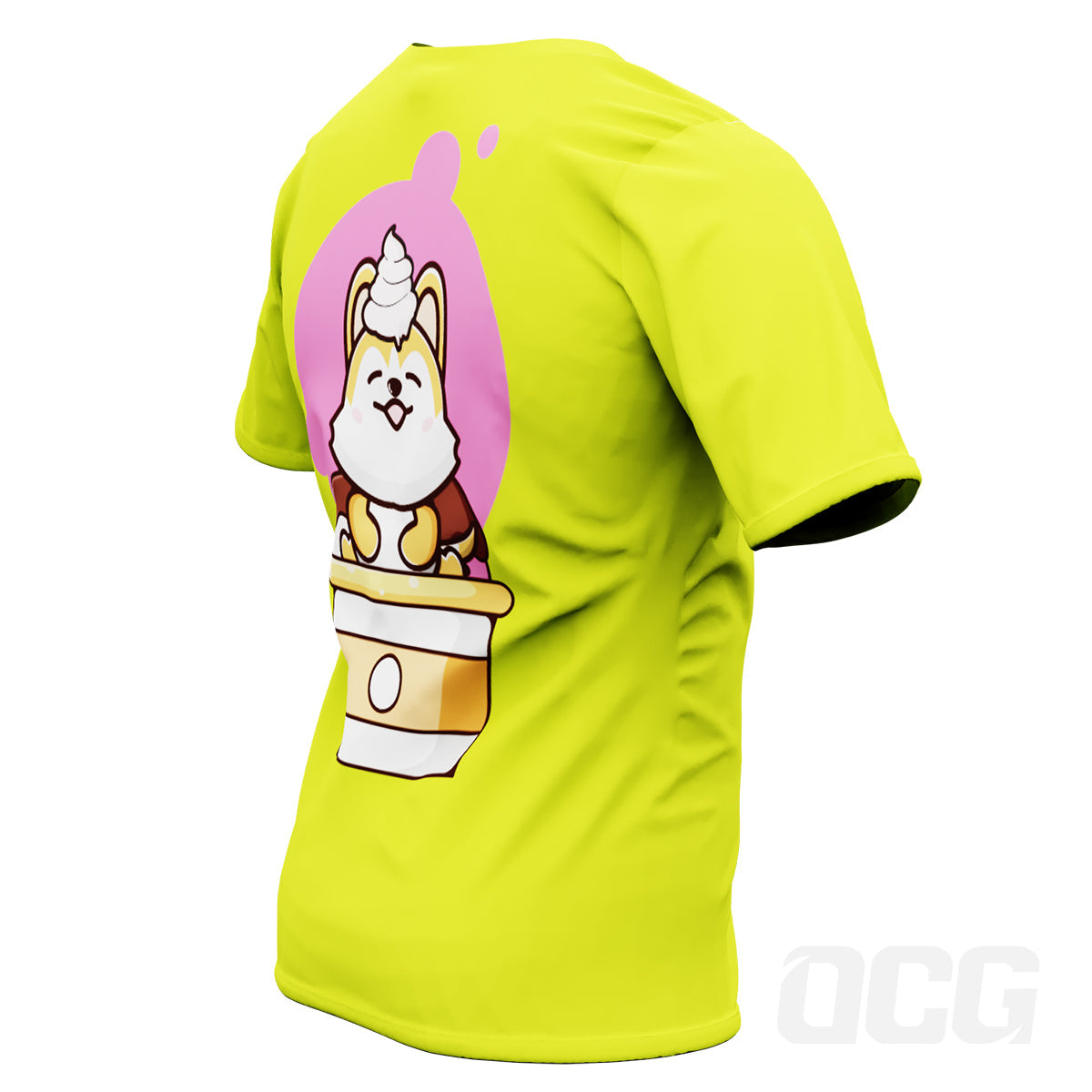 Kid's Manga Cute Ice Cream Dog Short Sleeve Running Shirt
