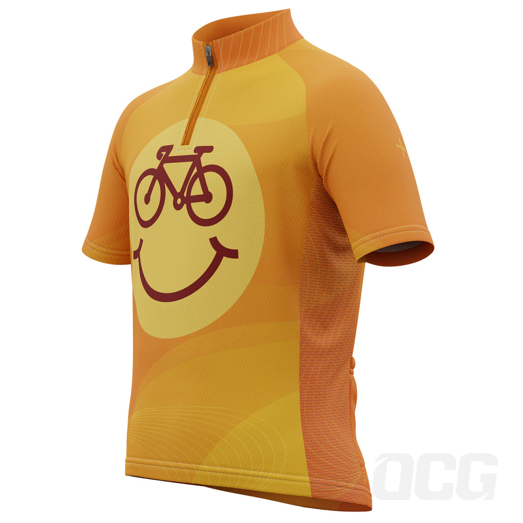 Kid's Cycling is Happiness Emoji Short Sleeve Cycling Jersey
