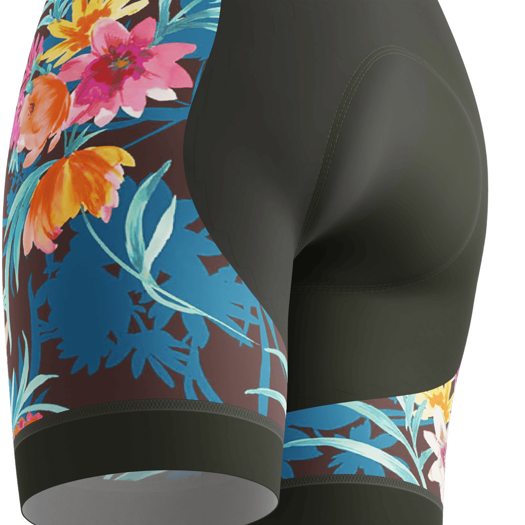 Women's Tropical Bloom Gel Padded Cycling Shorts
