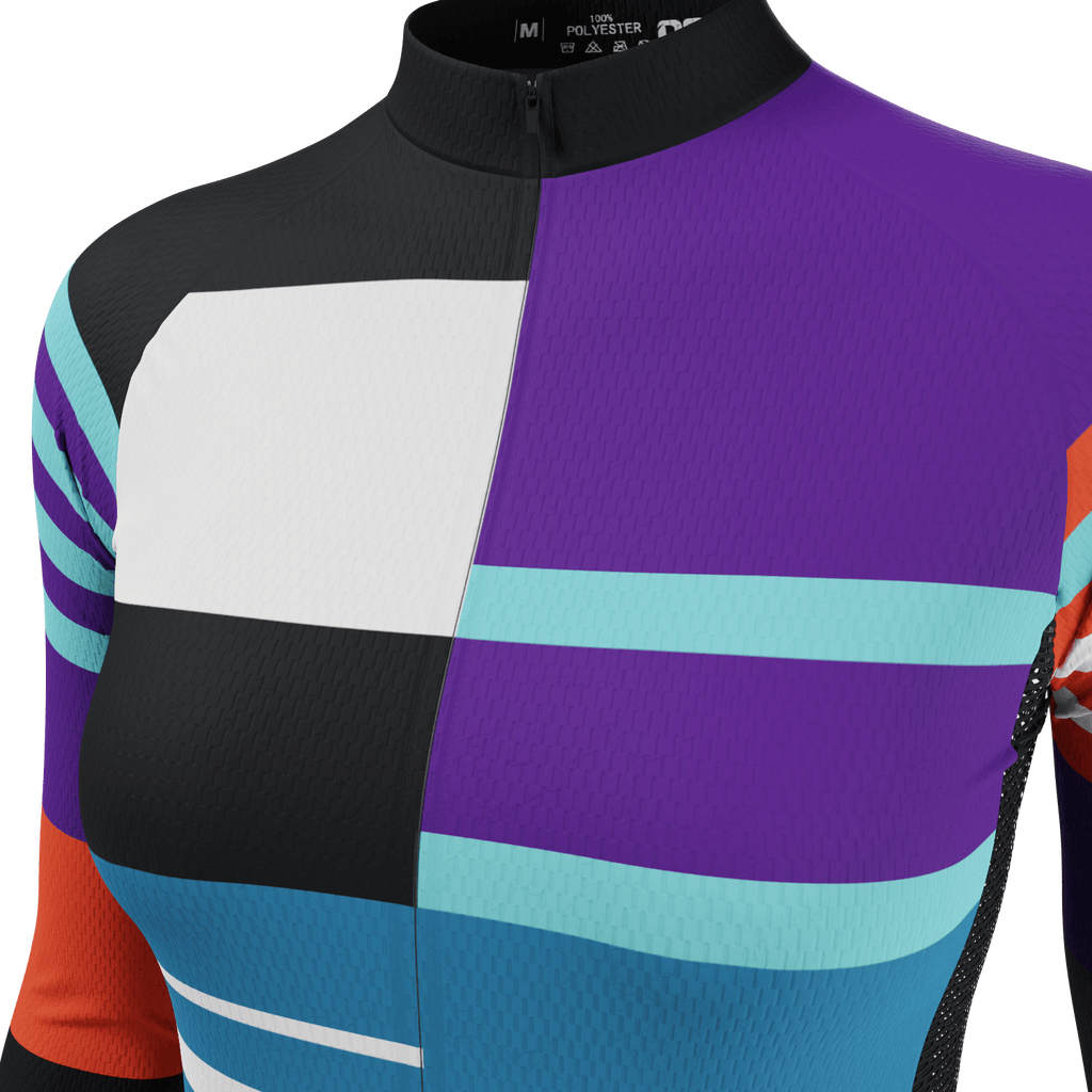 Women's Winter Stripes Long Sleeve Cycling Jersey