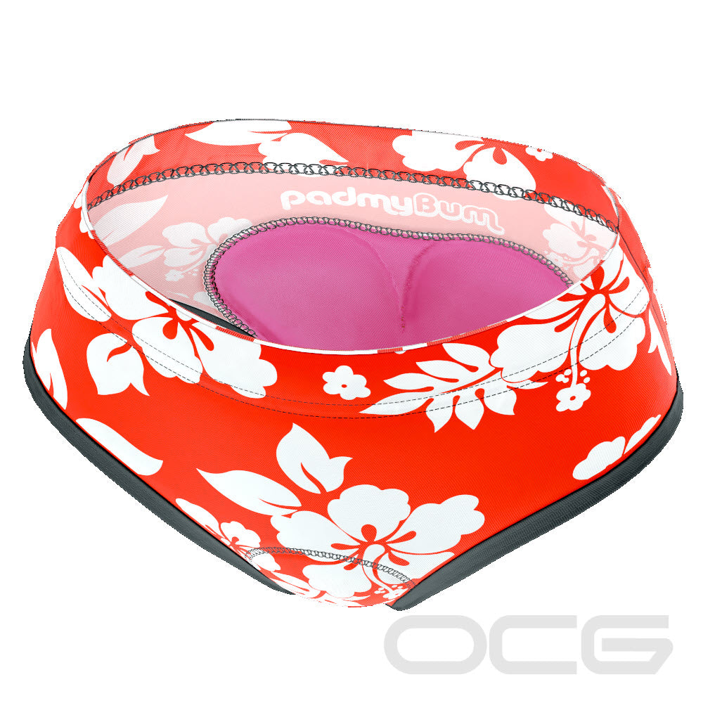Women's Hawaiian Aloha Floral Gel Padded Cycling Underwear-Briefs