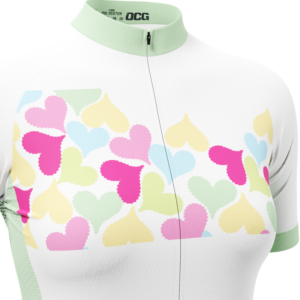 Women's Love Hearts Short Sleeve Cycling Jersey