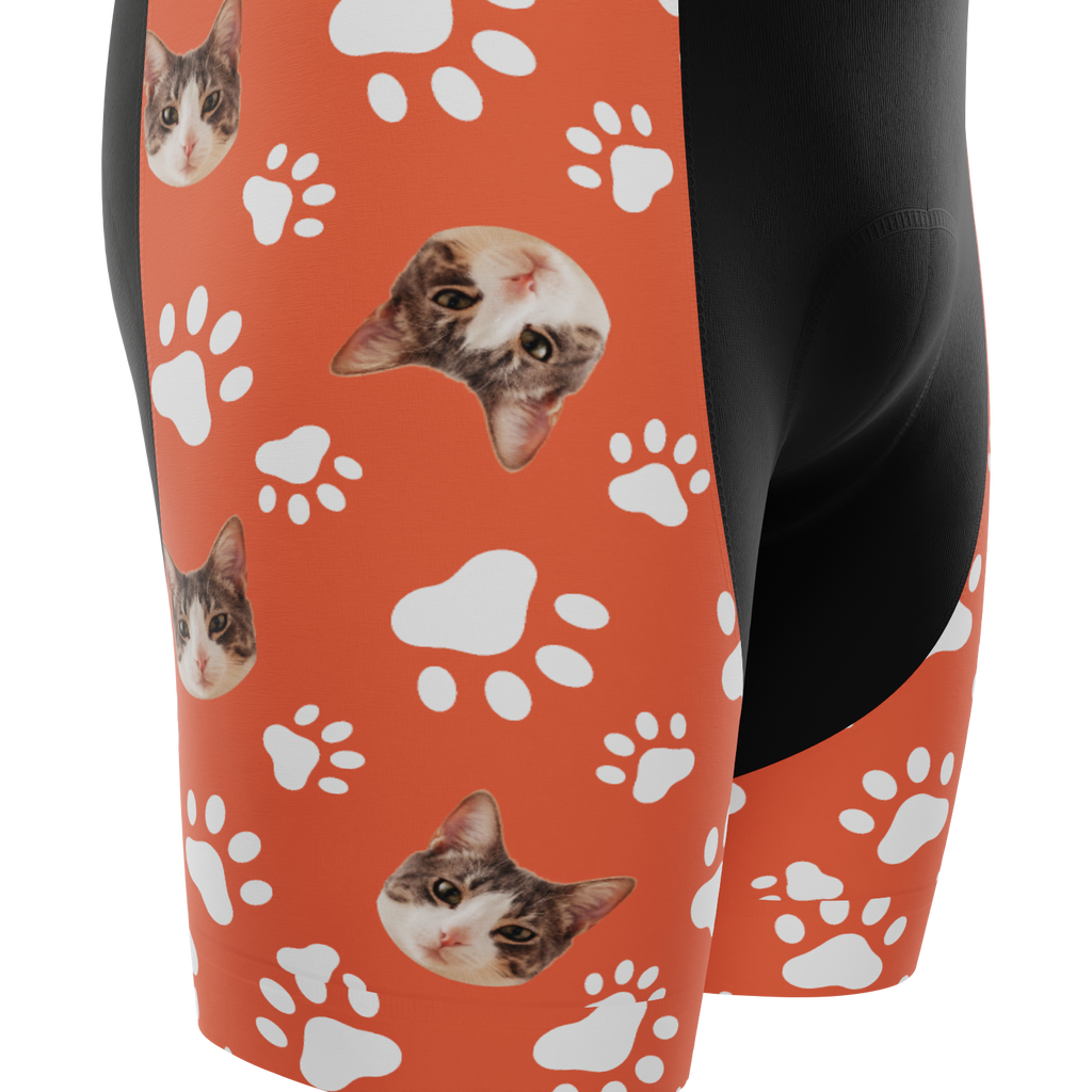 Men's Custom Pet Paws Cycling Bib Personalized & Durable
