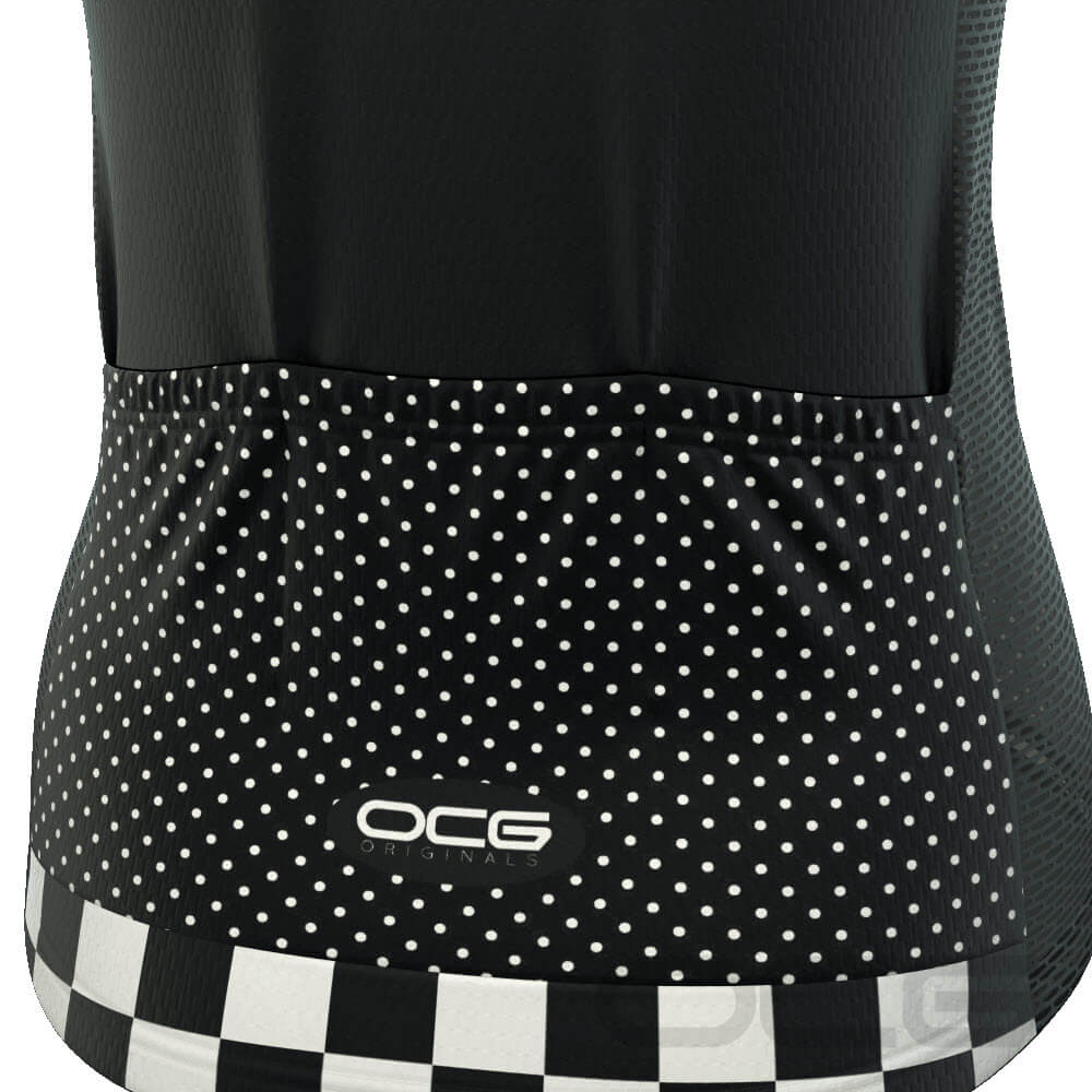 Women's The "Nina" Polka Dot Checkered Short Sleeve Cycling Jersey