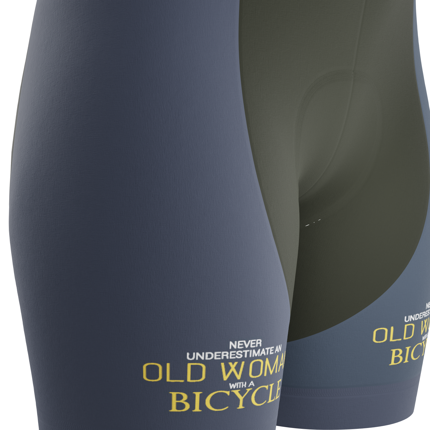 Women's Never Underestimate an Old Woman Gel Padded Cycling Bib