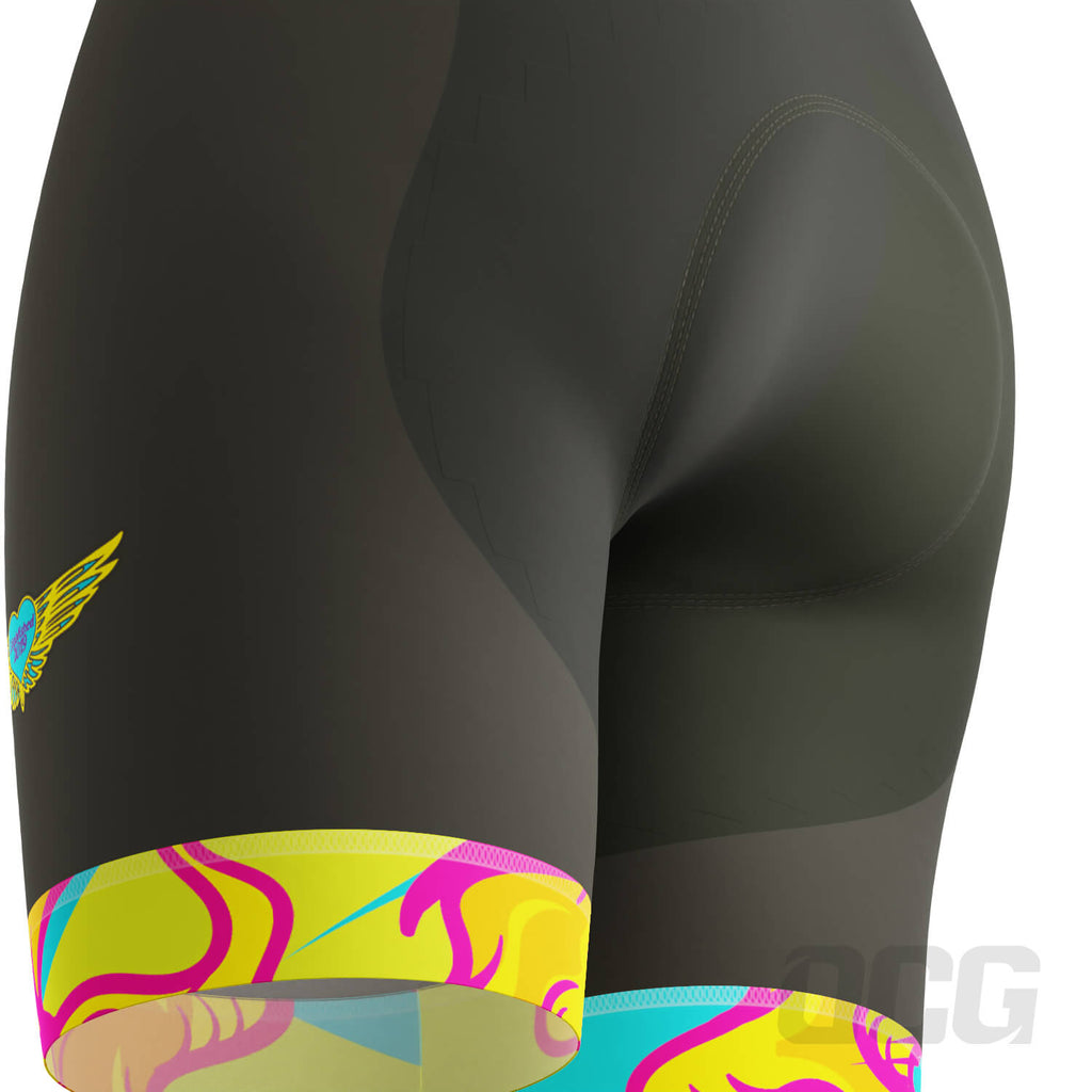 Women's Pedal Pushers Custom Team Design Gel Padded Cycling Shorts