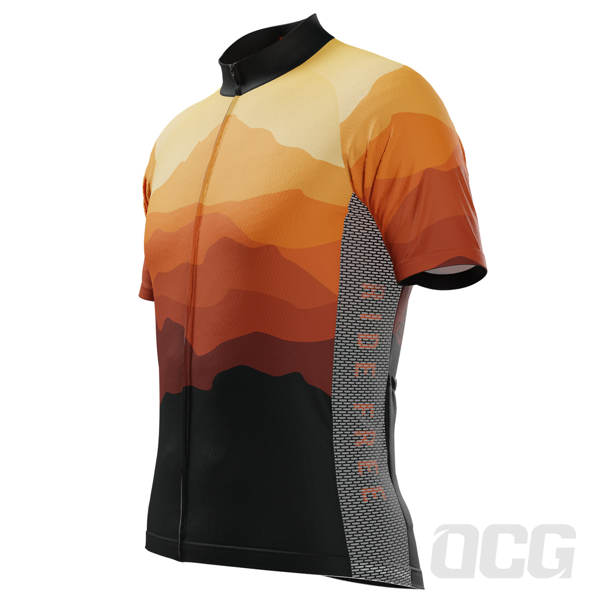 Men's Ride Free Sunset Short Sleeve Cycling Jersey