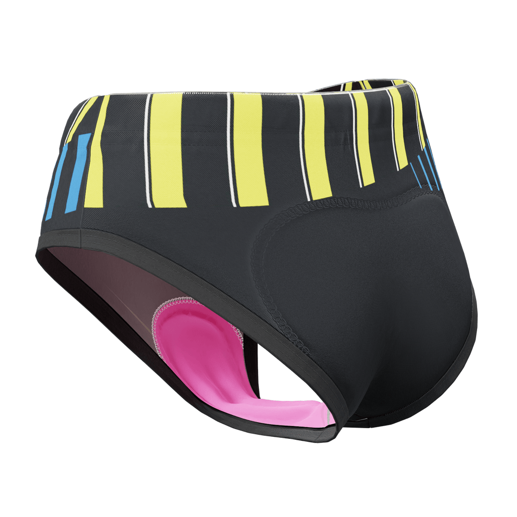 Women's Neon Stripes Gel Padded Cycling Underwear-Briefs