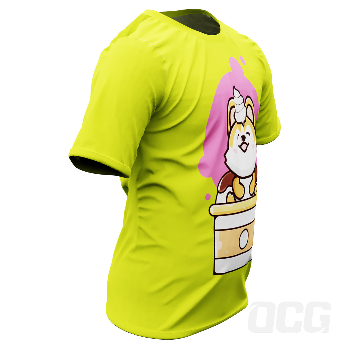 Kid's Manga Cute Ice Cream Dog Short Sleeve Running Shirt