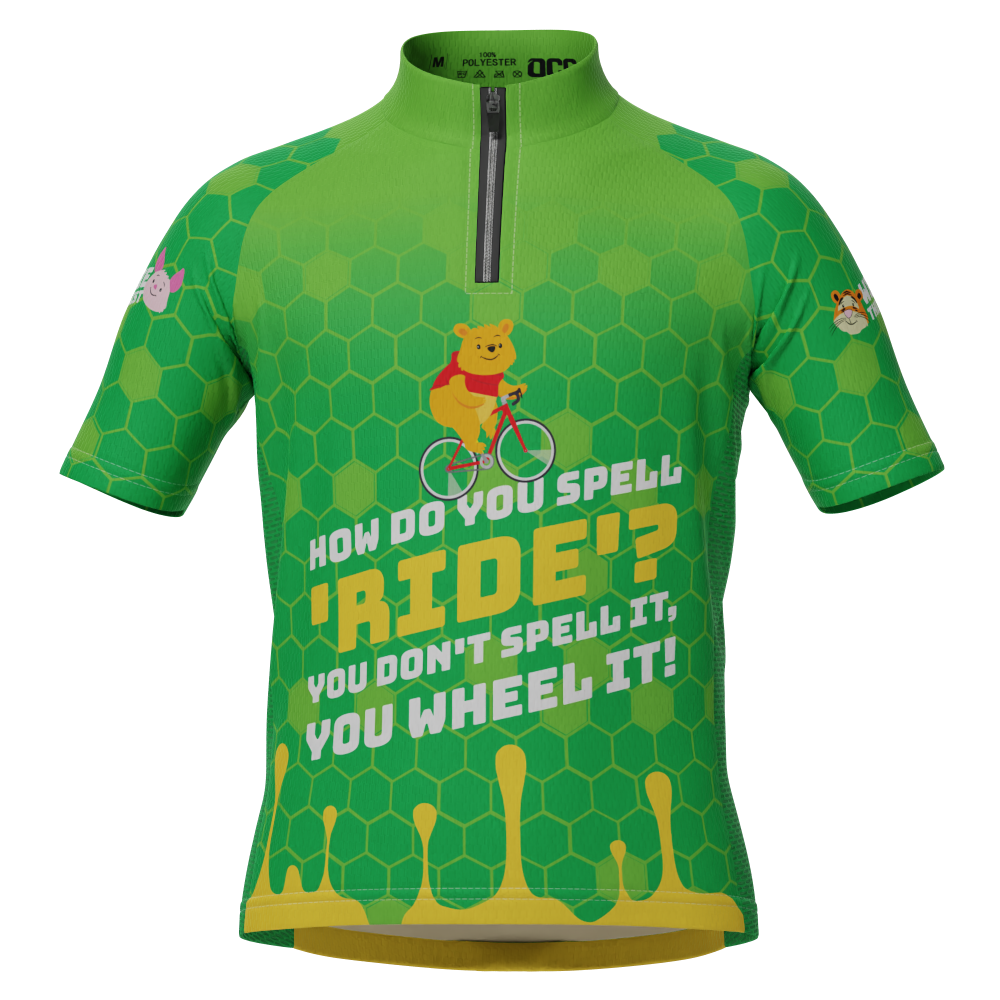 Kid's Winnie The Cyclist Short Sleeve Cycling Jersey