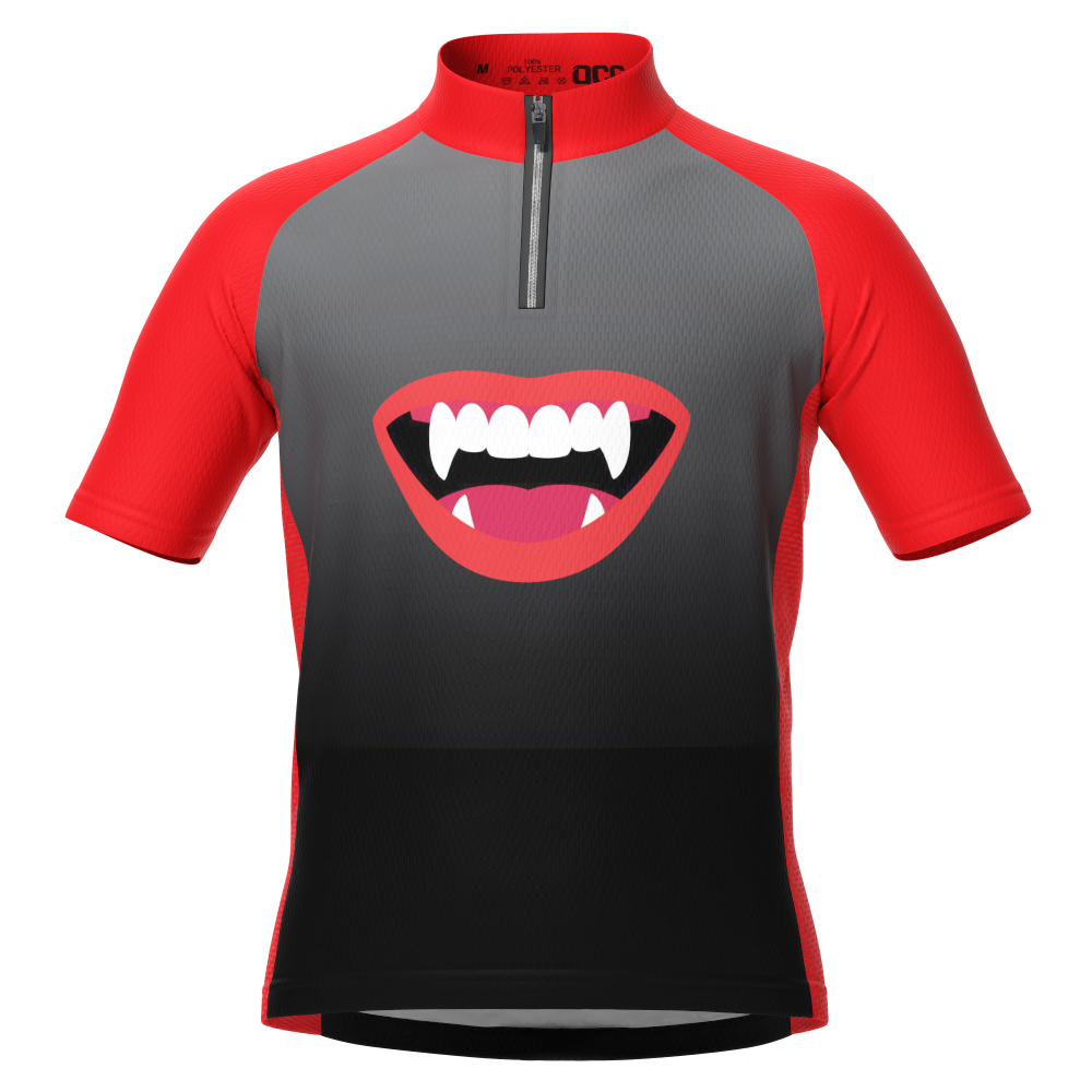 Kid's Vampire Lips Short Sleeve Cycling Jersey