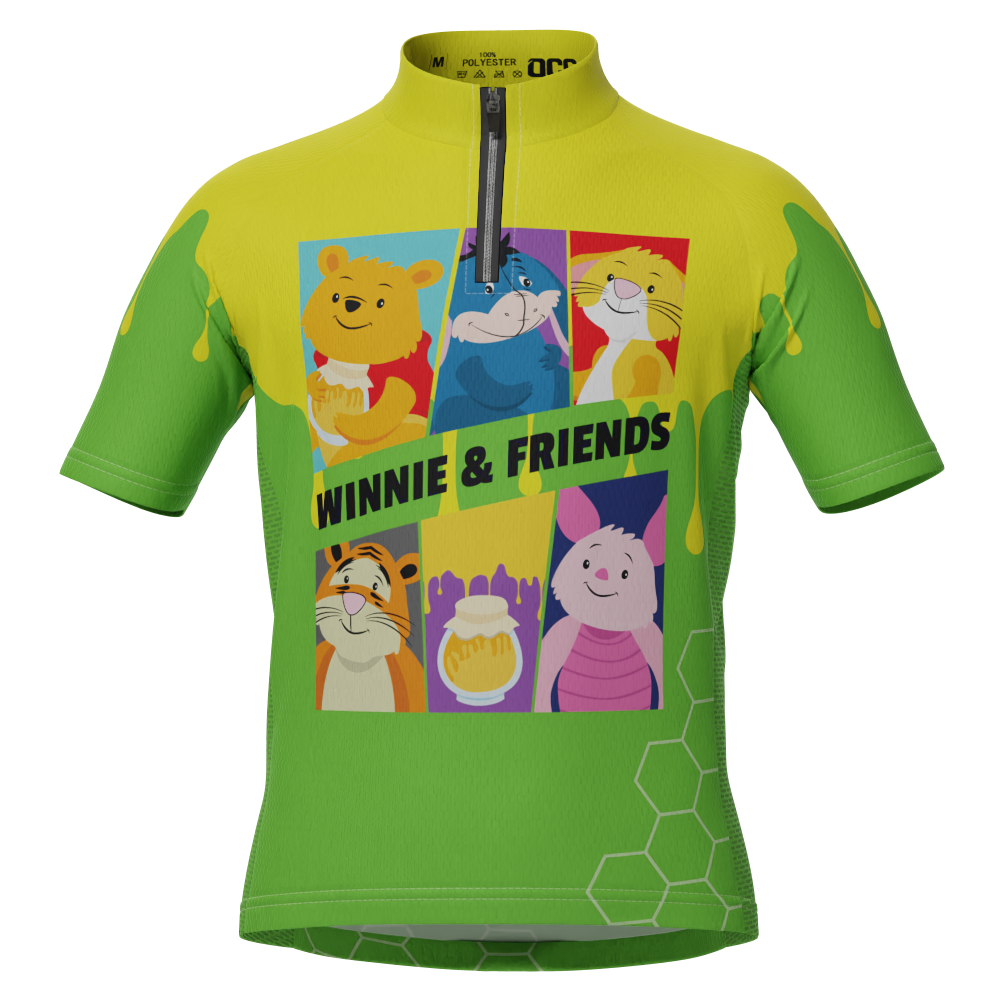 Kid's Winnie & Friends Short Sleeve Cycling Jersey