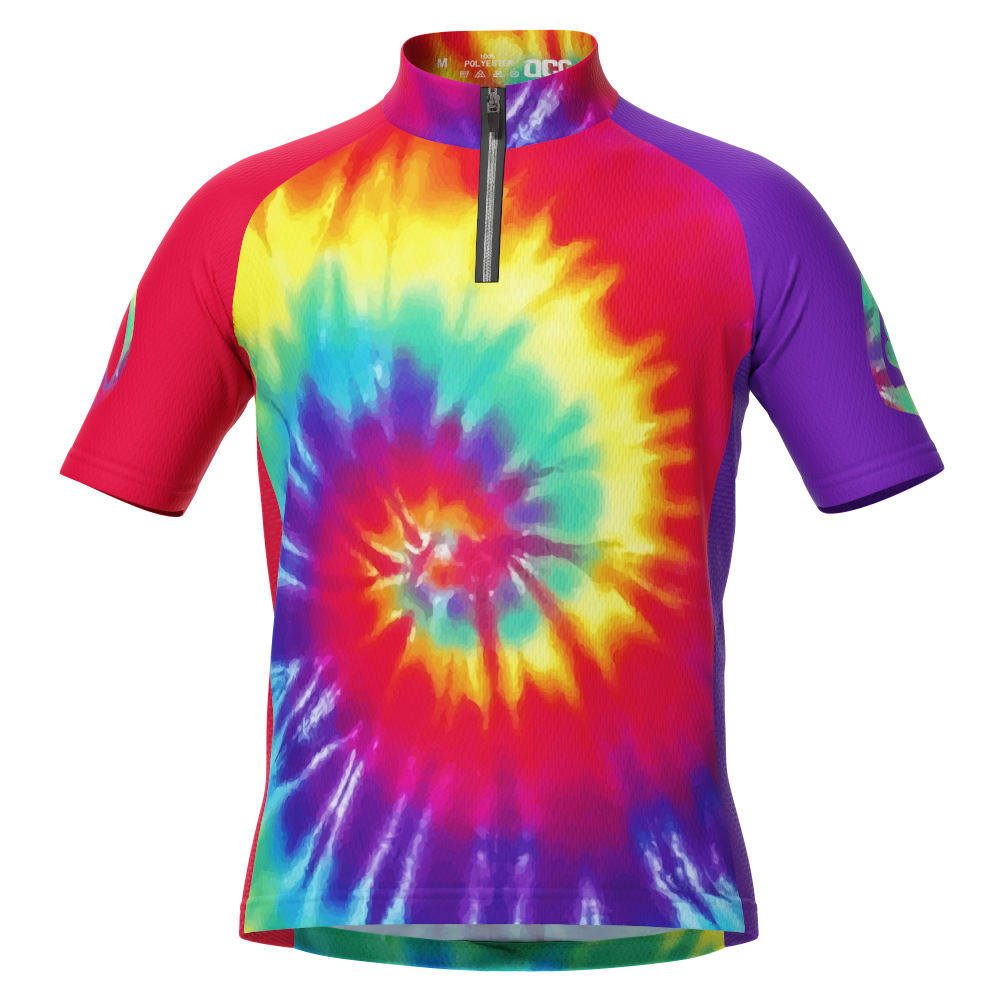 Kid's Tie Dye Short Sleeve Cycling Jersey