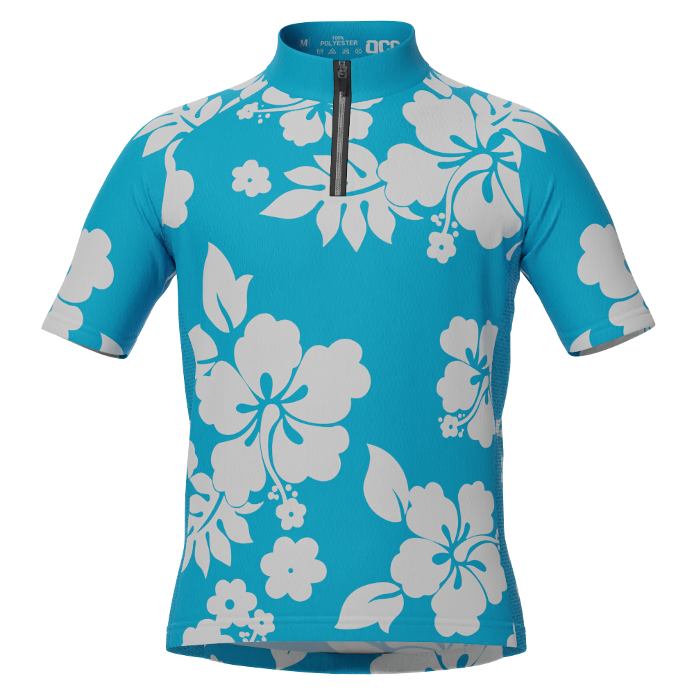 Kid's Hawaiian Aloha Floral Short Sleeve Cycling Jersey