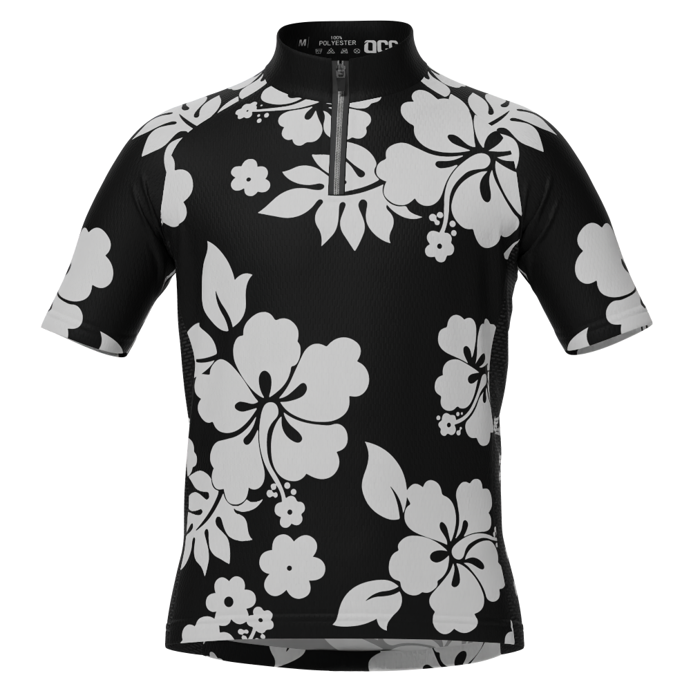 Kid's Hawaiian Aloha Floral Short Sleeve Cycling Jersey