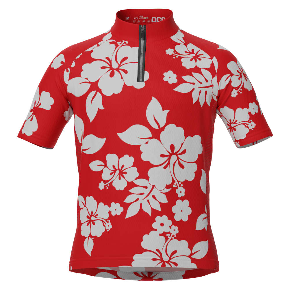 Kid's Hawaiian Aloha Floral Short Sleeve Cycling Jersey