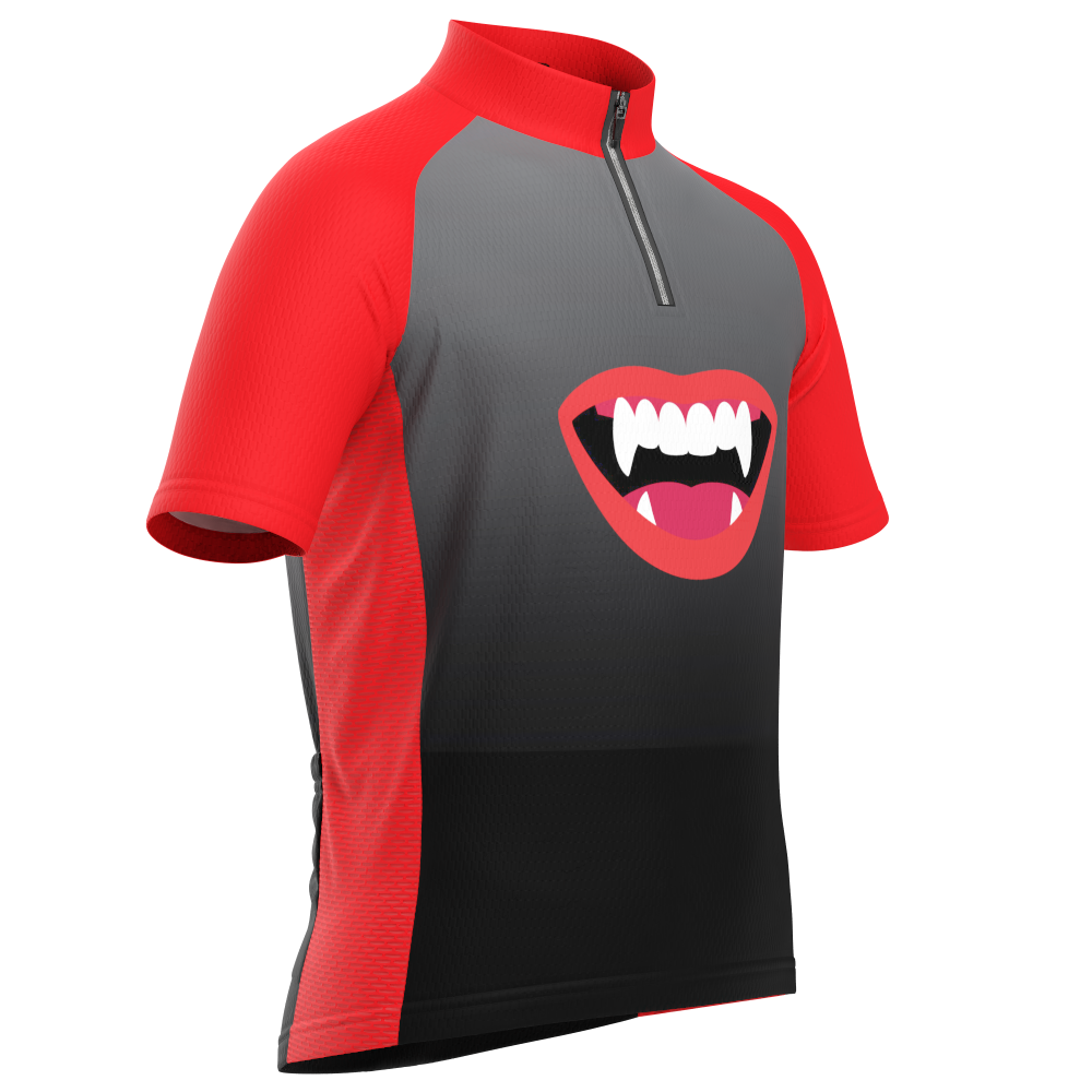 Kid's Vampire Lips Short Sleeve Cycling Jersey