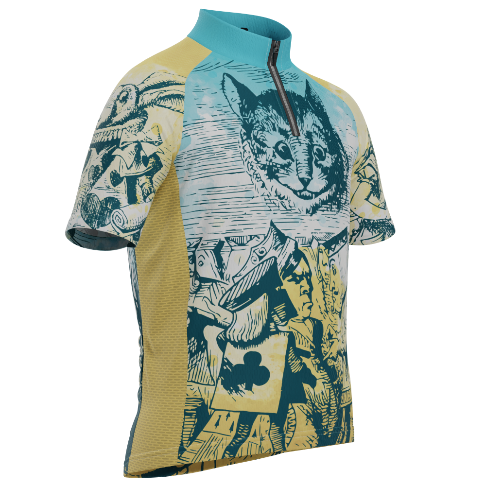 Kid's Alice In Wonderland Short Sleeve Cycling Jersey