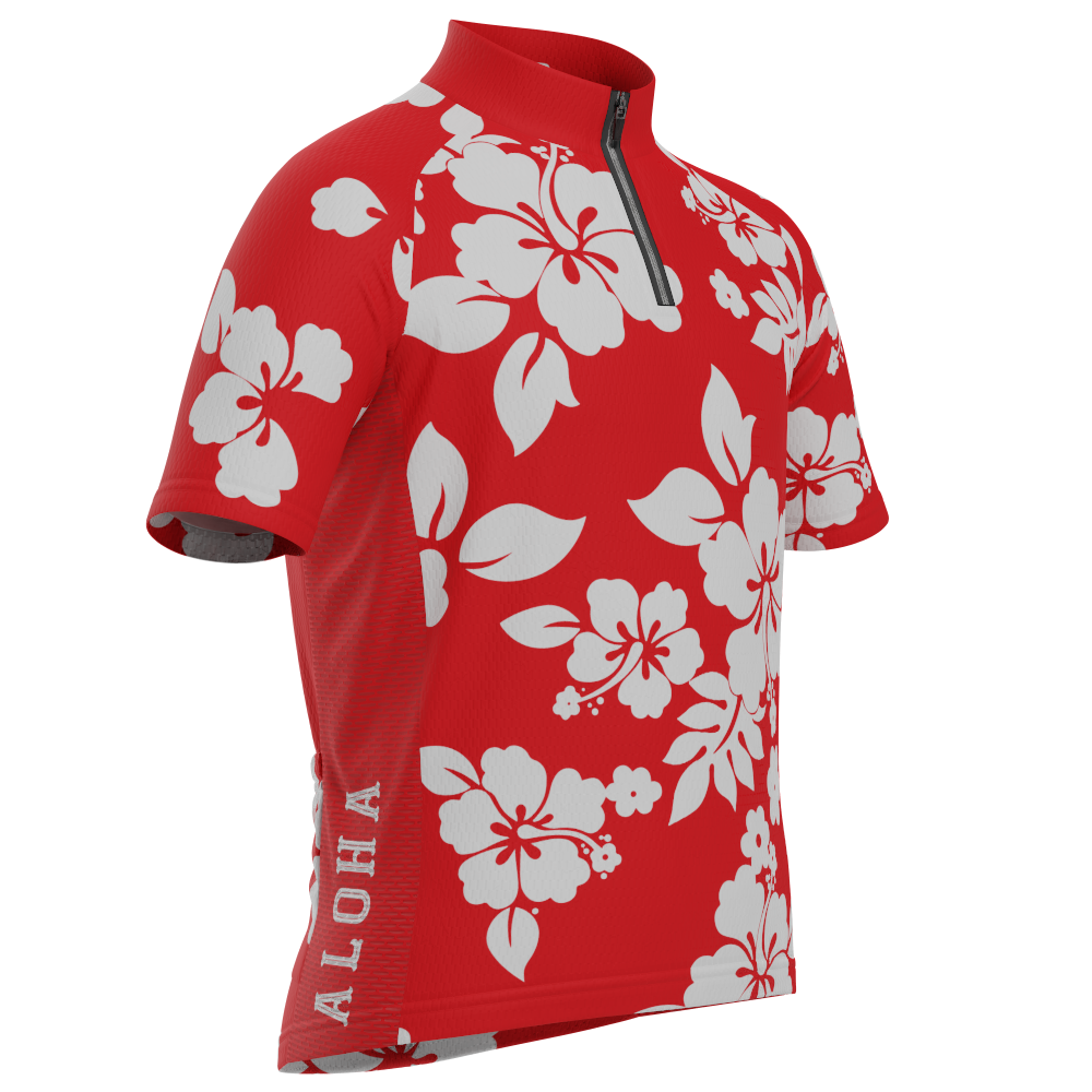 Kid's Hawaiian Aloha Floral Short Sleeve Cycling Jersey
