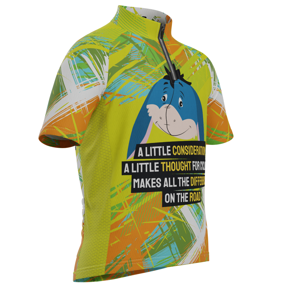 Kid's Eeyore On The Road Short Sleeve Cycling Jersey