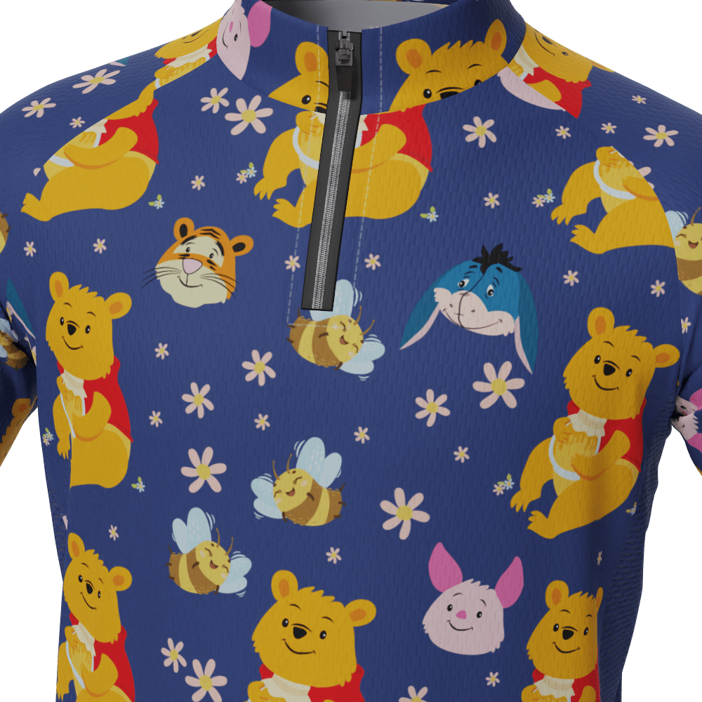 Kid's Winnie The Pooh & Bees Short Sleeve Cycling Jersey