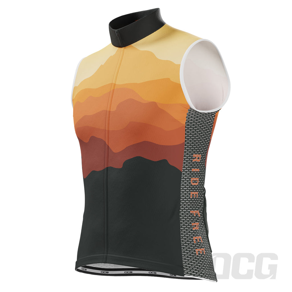 Men's Ride Free Sunset Sleeveless Tech Cycling Jersey
