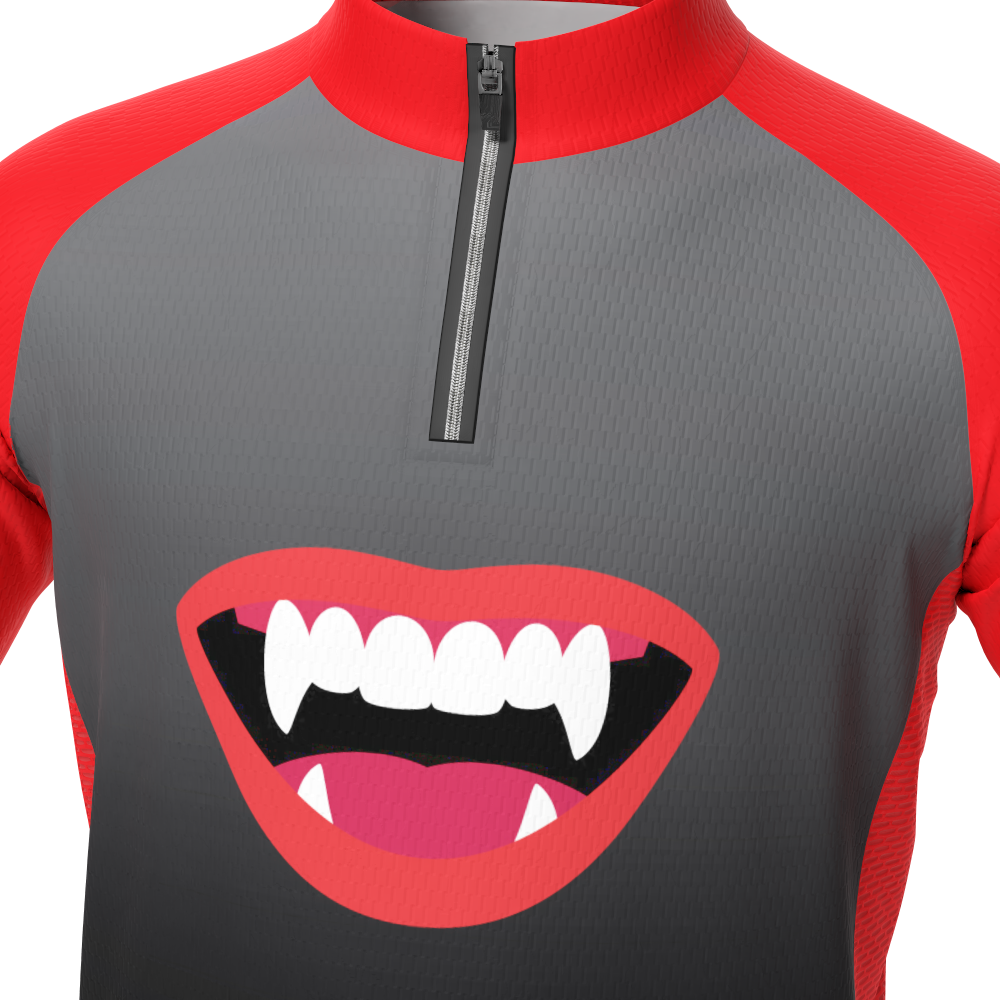 Kid's Vampire Lips Short Sleeve Cycling Jersey