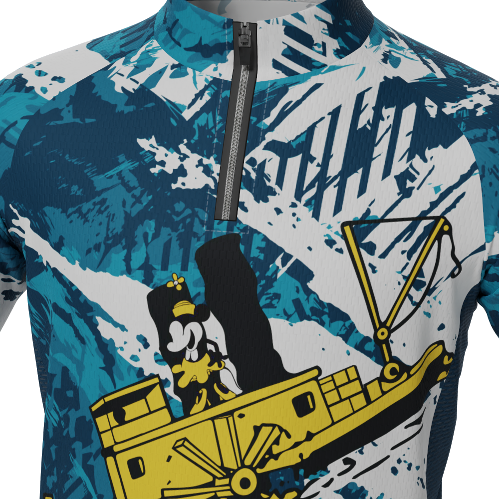 Kid's Steamboat Willie In The Sea Short Sleeve Cycling Jersey