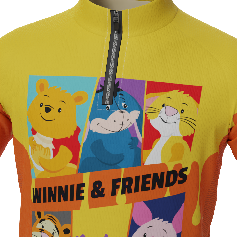 Kid's Winnie & Friends Short Sleeve Cycling Jersey