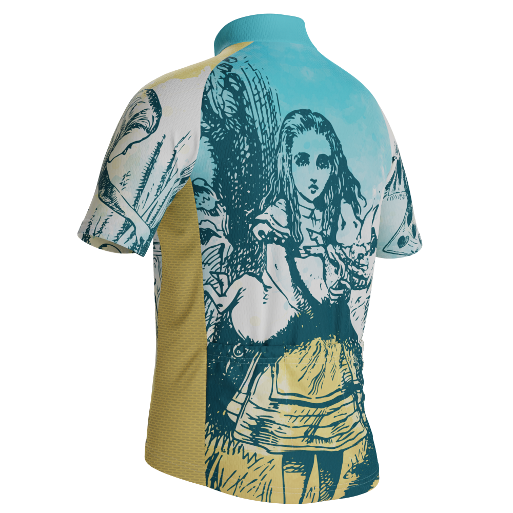 Kid's Alice In Wonderland Short Sleeve Cycling Jersey