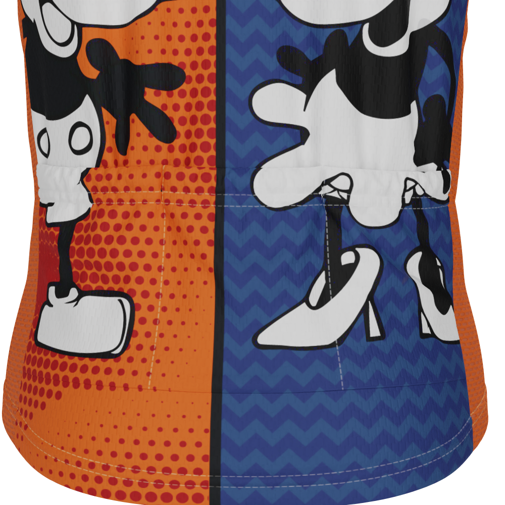 Kid's Steamboat Willie Comic Vignettes Short Sleeve Cycling Jersey
